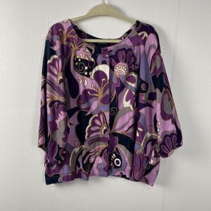 Ashley Stewart Women's Floral Multicolor Button Up Cardigan Size 18W